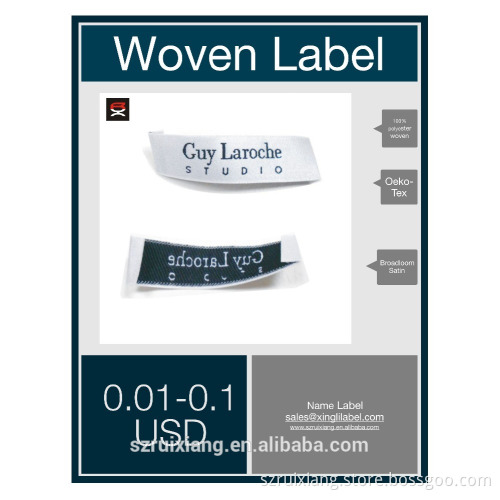 High quality custom satin woven label for clothing